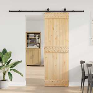 Posuvné dveře NARVIK Přirozená a černá 70 x 210 cm (213,5 cm) - obrázek 1