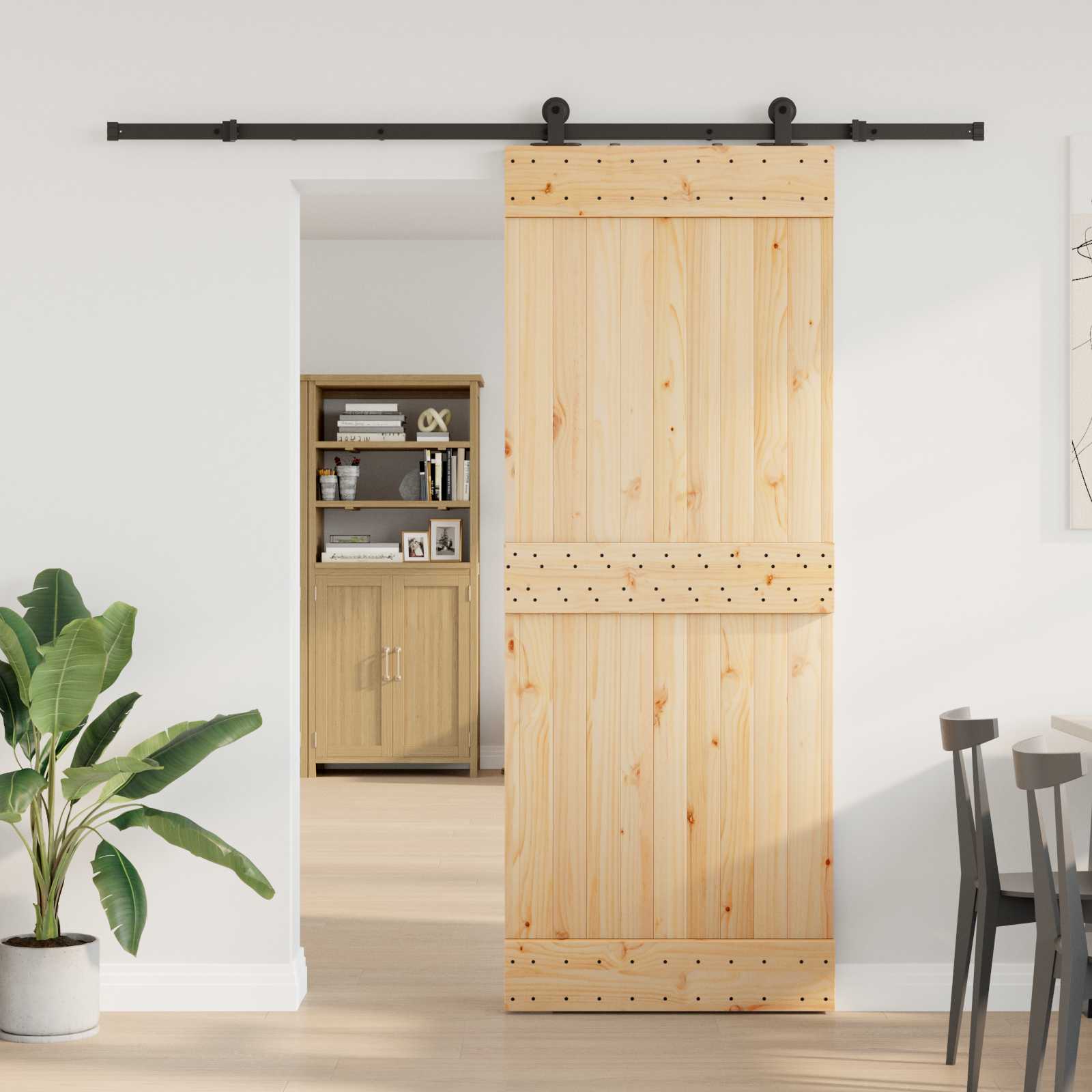vidaXL Liukuovi NARVIK 80 x 210 cm (213,5 cm) Luonnollinen ja musta