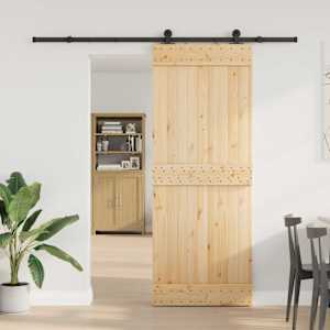 Posuvné dveře NARVIK 80 x 210 cm (213,5 cm) Přirozená a černá - obrázek 1