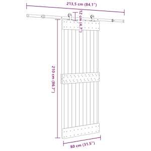 Posuvné dveře NARVIK 80 x 210 cm (213,5 cm) Přirozená a černá - obrázek 8