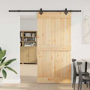 Drsna vrata NARVIK Naravna in črna 100 x 210 cm (213,5 cm)