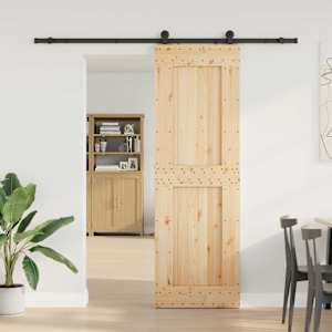 Drsna vrata NARVIK Naravna in črna 70 x 210 cm (213,5 cm)