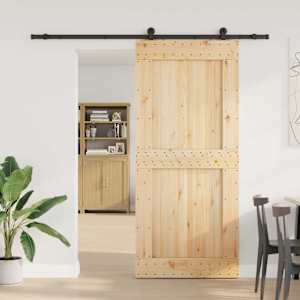 Drsna vrata NARVIK Naravna in črna 100 x 210 cm (213,5 cm)