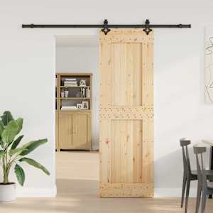 Drsna vrata NARVIK Naravna in črna 70 x 210 cm (213,5 cm)