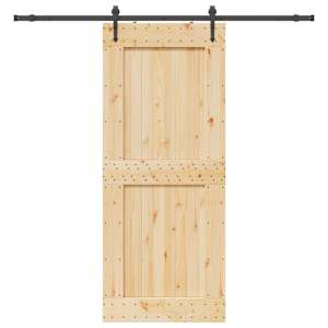 Posuvné dveře NARVIK Přirozená a černá 95 x 210 cm (213,5 cm) - obrázek 4