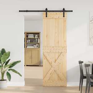 Drsna vrata NARVIK Naravna in črna 70 x 210 cm (152,5 cm)