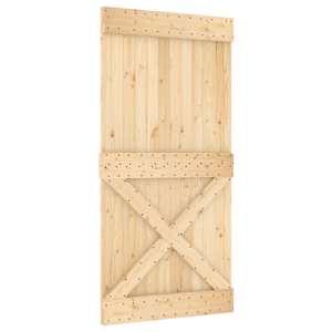 vidaXL Libisev uks NARVIK Naturaalne ja must 100 x 210 cm (213,5 cm)