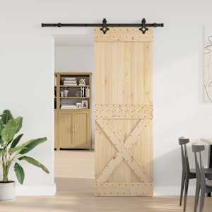 Posuvné dveře NARVIK Přirozená a černá 80 x 210 cm (152,5 cm) - obrázek 1