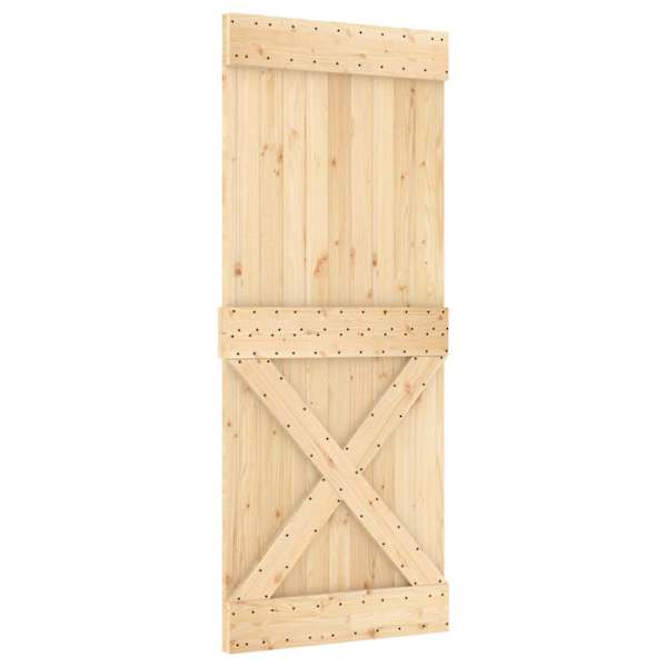 vidaXL Libisev uks NARVIK Naturaalne ja must 85 x 210 cm (213,5 cm)