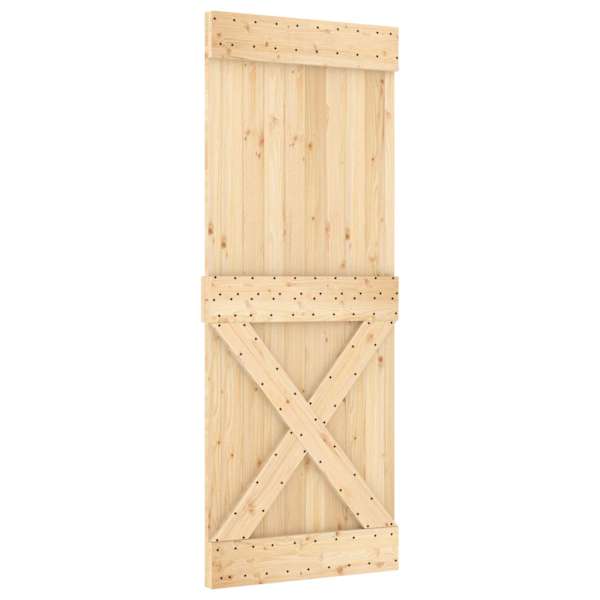 vidaXL Libisev uks NARVIK Naturaalne ja must 80 x 210 cm (213,5 cm)