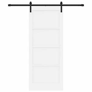 Posuvné dveře Bílá a černá 83 x 202 cm Masivní borovicové dřevo - obrázek 4