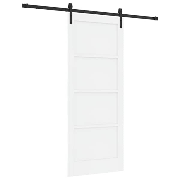 vidaXL Libisev uks 83 x 202 cm Toekas m&auml;nnipuit Valge ja must