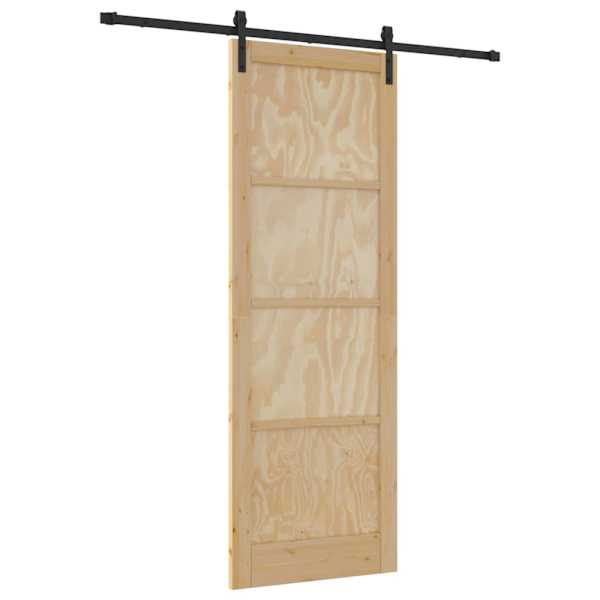 vidaXL Libisev uks 83 x 232 cm Toekas m&auml;nnipuit Naturaalne ja must