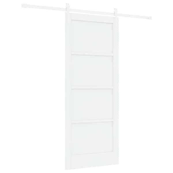 vidaXL Libisev uks 83 x 202 cm Toekas m&auml;nnipuit Valge