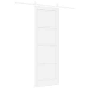 Posuvné dveře Bílá 83 x 232 cm Masivní borovicové dřevo - obrázek 6