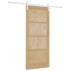 vidaXL Libisev uks 86 x 198,5 cm Toekas m&auml;nnipuit Looduslik ja Valge