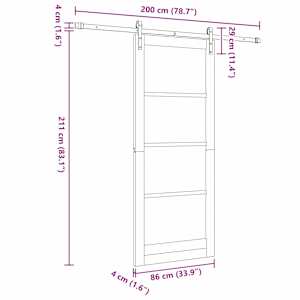 Posuvné dveře Přírodní a bílá 86 x 211 cm - obrázek 11