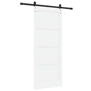 Posuvné dveře Bílá 83 x 202 cm Masivní borovicové dřevo - obrázek 6