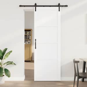 Drsna vrata Bela 83 x 232 cm Trdna borovina