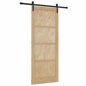 vidaXL Libisev uks Naturaalne 86 x 211 cm Toekas m&auml;nnipuit