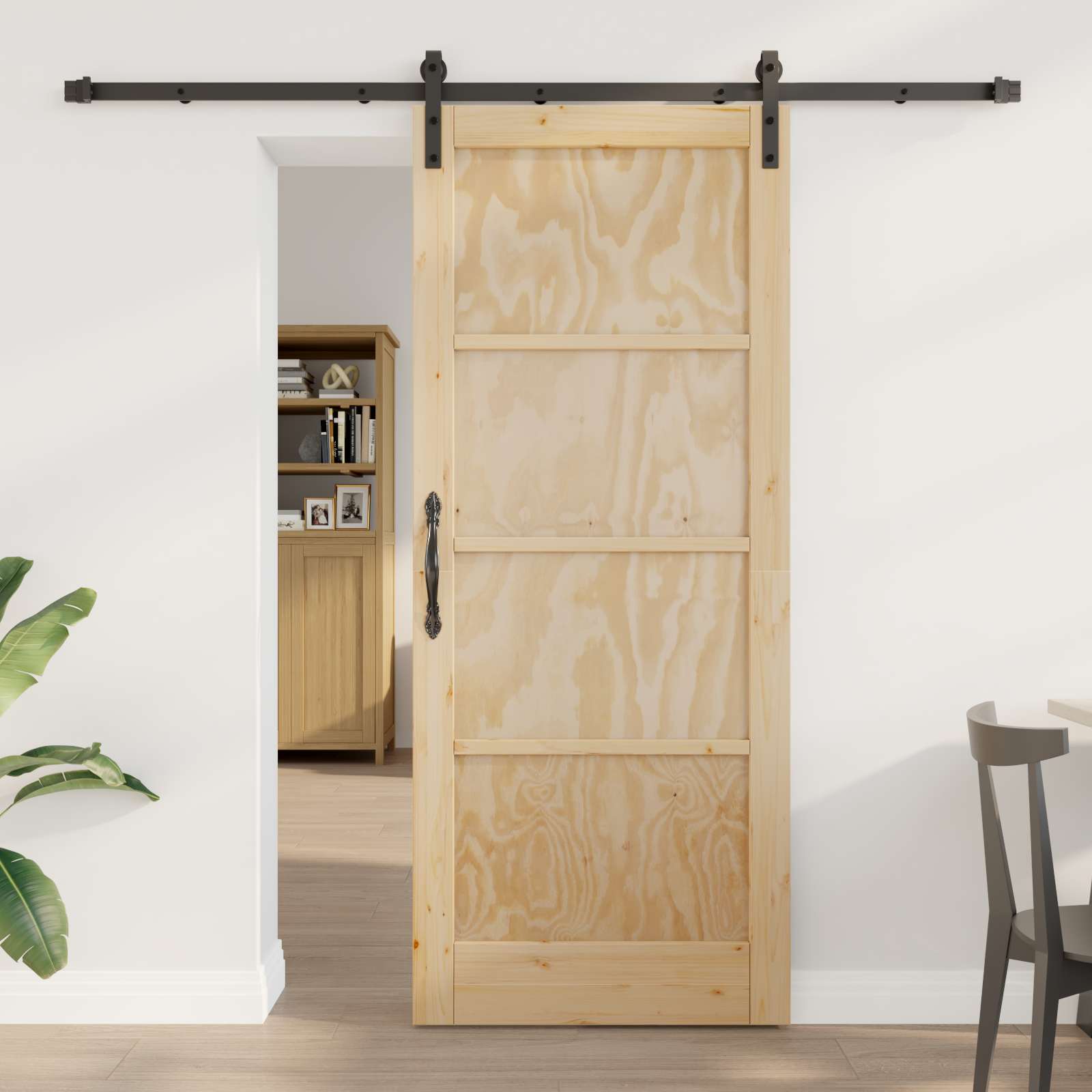 vidaXL Ușă glisantă natural 83 x 202 cm Lemn masiv de pin