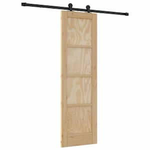 vidaXL Libisev uks Naturaalne ja must 61 x 198,5 cm Toekas m&auml;nnipuit