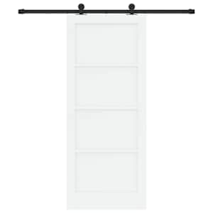 Posuvné dveře Bílá a černá 83 x 202 cm Masivní borovicové dřevo - obrázek 4