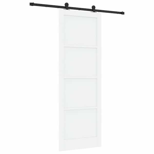 vidaXL Libisev uks Valge ja must 83 x 232 cm Toekas m&auml;nnipuit