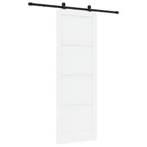 Posuvné dveře Bílá a černá 83 x 232 cm Masivní borovicové dřevo - obrázek 2