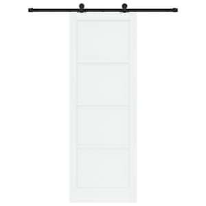 Posuvné dveře Bílá a černá 83 x 232 cm Masivní borovicové dřevo - obrázek 4