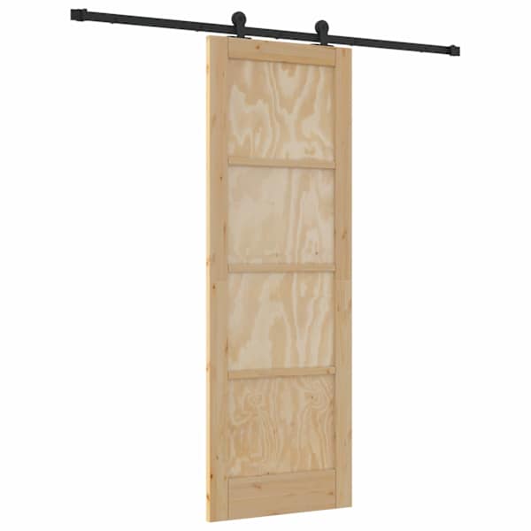 vidaXL Libisev uks Naturaalne ja must 73,5 x 211 cm Toekas m&auml;nnipuit