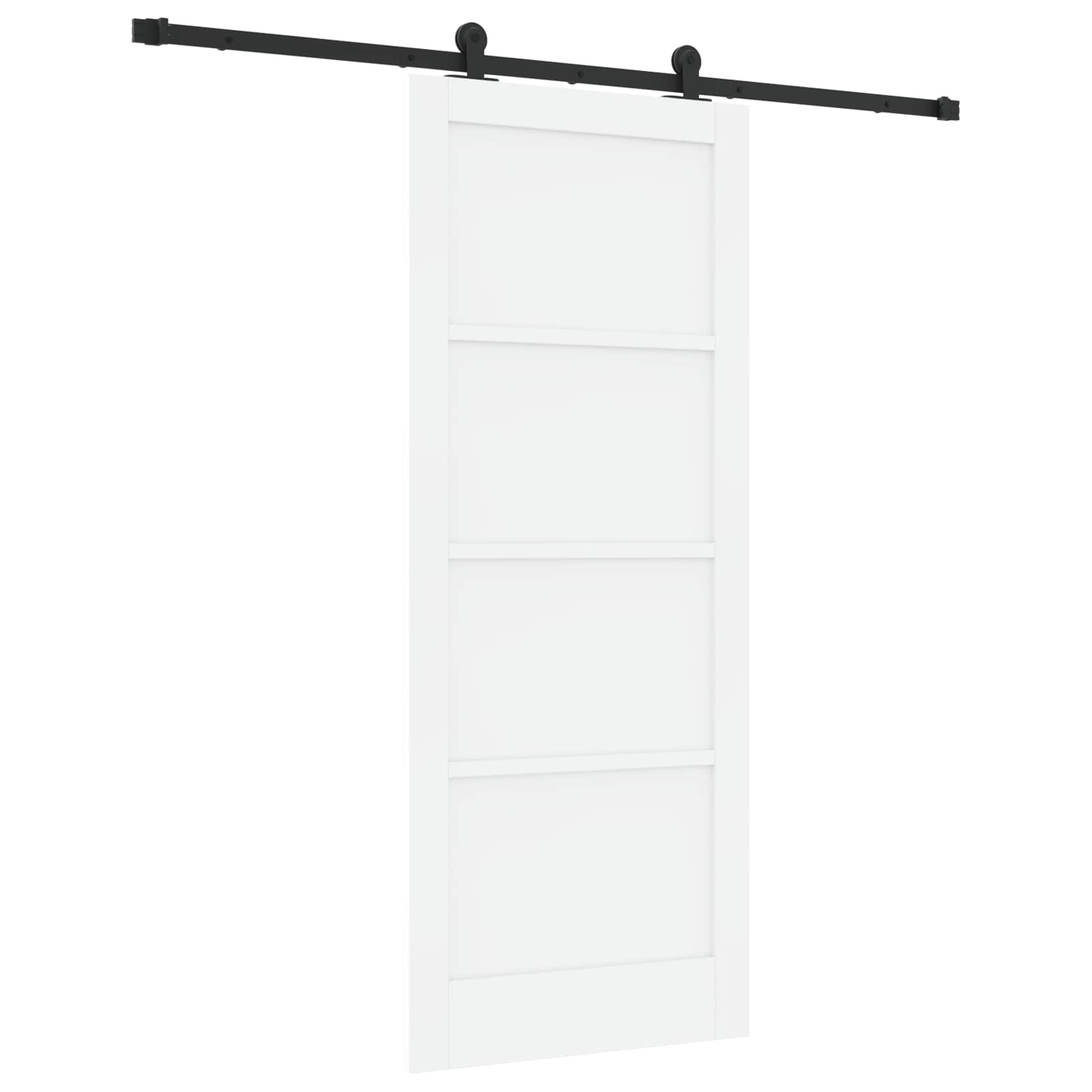 vidaXL Posuvné dvere Biela a čierna 83 x 202 cm Borovicový masív
