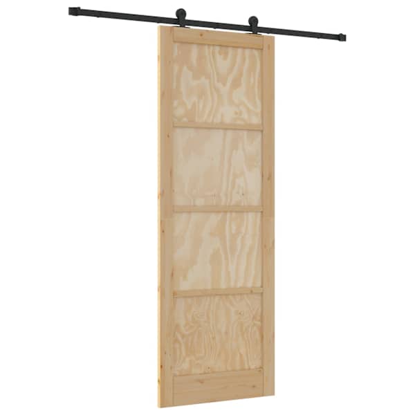 vidaXL Libisev uks Naturaalne ja must 83 x 232 cm Toekas m&auml;nnipuit