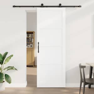 Drsna vrata Bela in črna 83 x 232 cm Trdna borovina