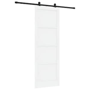 vidaXL Libisev uks Valge ja must 83 x 232 cm Toekas m&auml;nnipuit