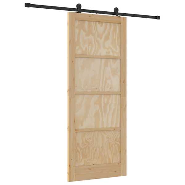vidaXL Libisev uks Naturaalne ja must 86 x 211 cm Toekas m&auml;nnipuit