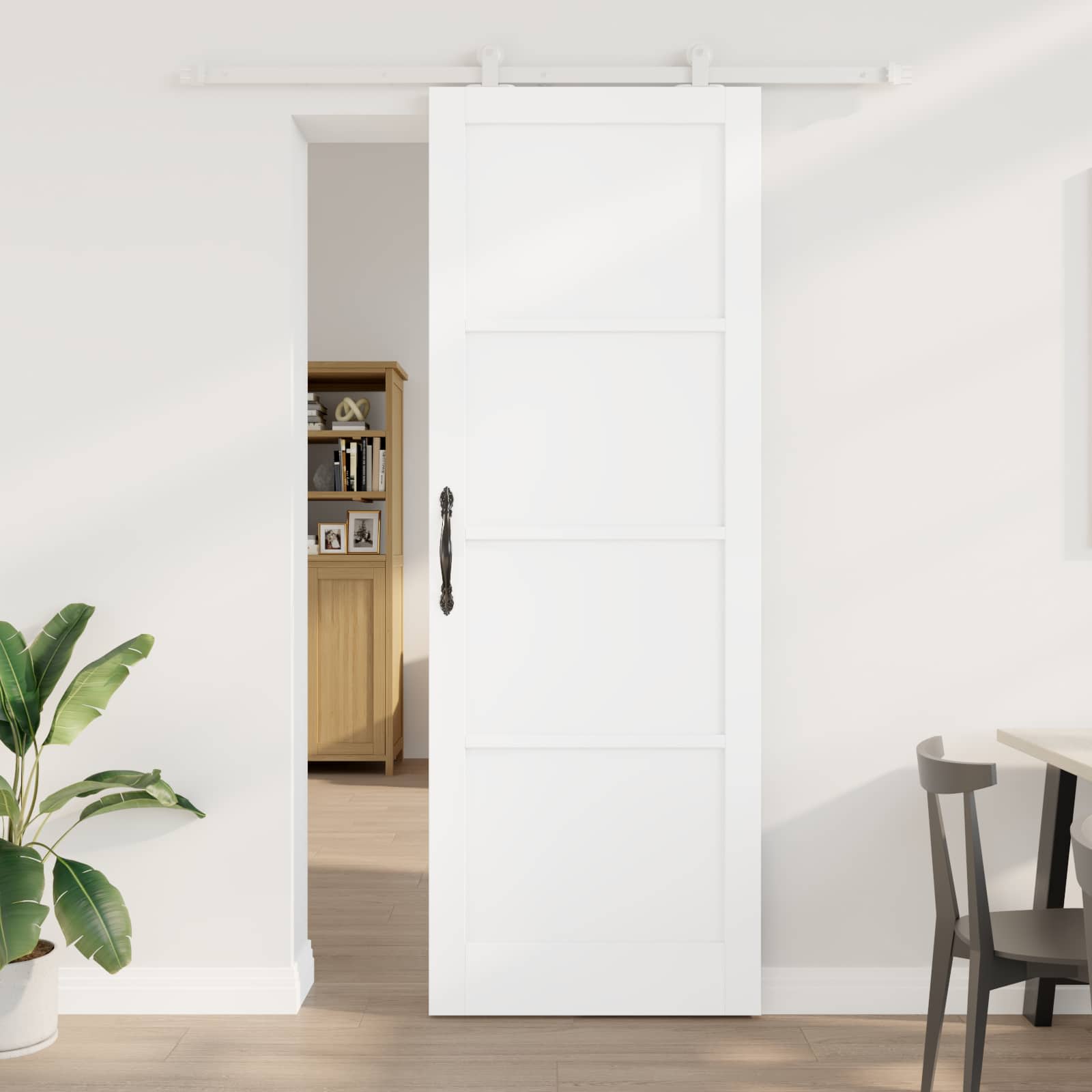 vidaXL Ușă glisantă Alb 83 x 232 cm Lemn masiv de pin