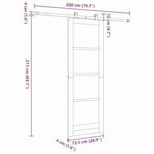 Posuvné dveře Přírodní a bílá 73,5 x 211 cm - obrázek 11