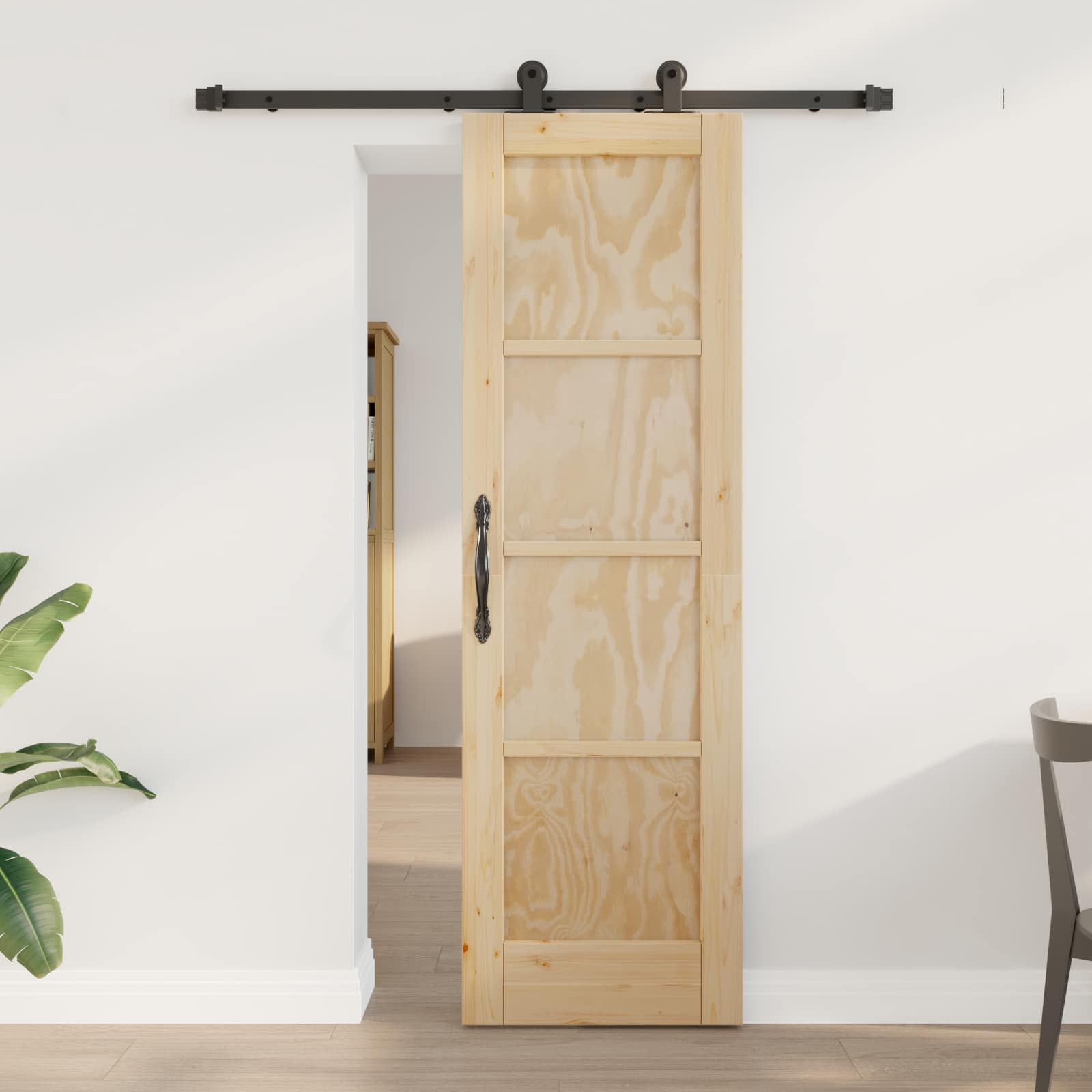 vidaXL Drsna vrata ORKDAL Naravna 61 x 198,5 cm Trdna borovina