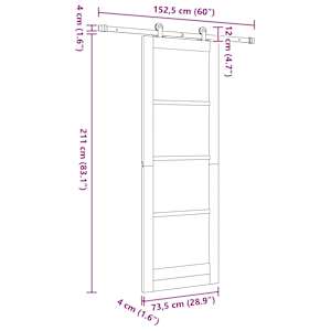 Posuvné dveře ORKDAL Přírodní 73,5 x 211 cm - obrázek 11