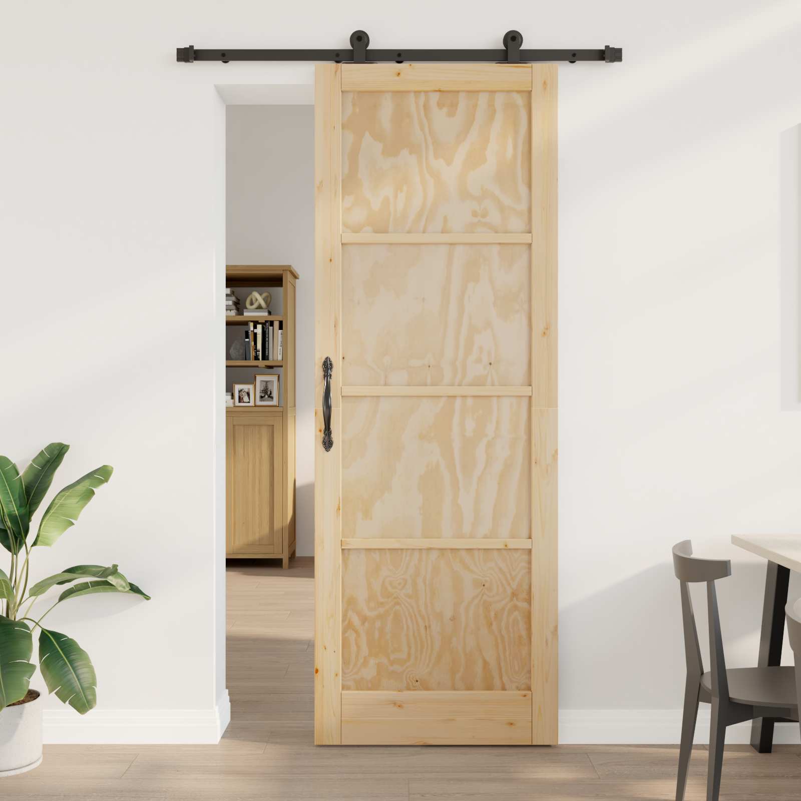 vidaXL Drsna vrata ORKDAL Naravna 83 x 232 cm Trdna borovina