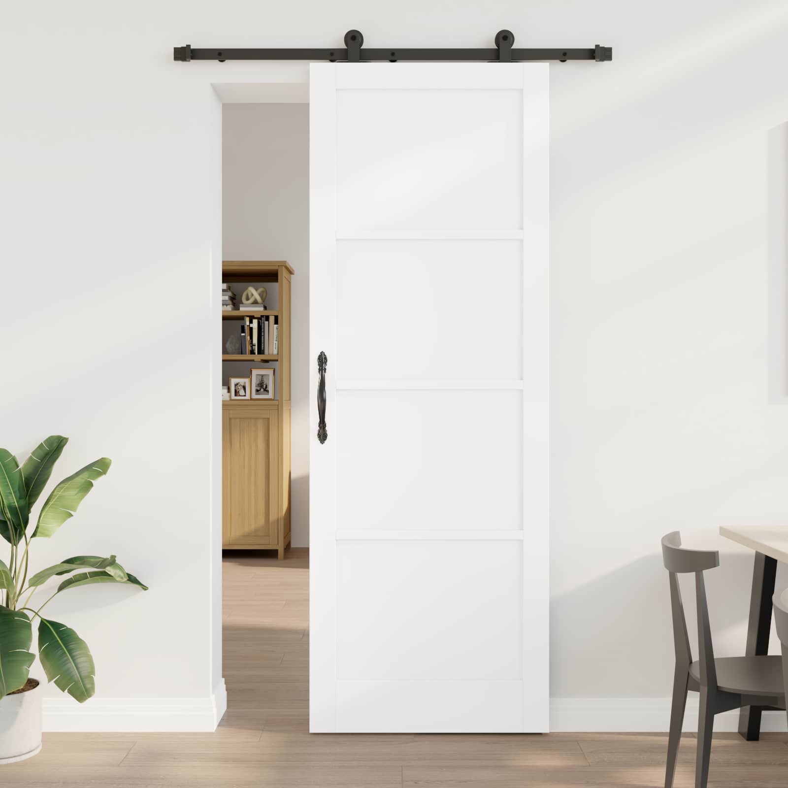 vidaXL Drsna vrata ORKDAL Bela 83 x 232 cm Trdna borovina