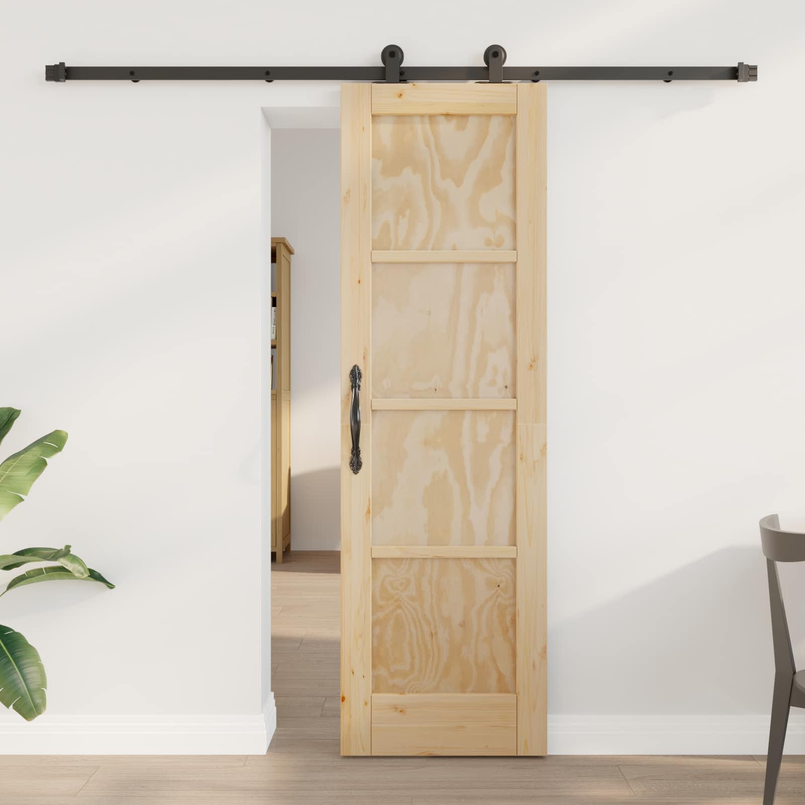 vidaXL Ușă glisantă ORKDAL natural 61 x 198,5 cm Lemn masiv de pin