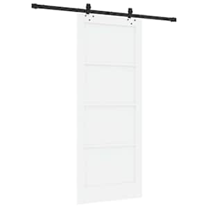 Posuvné dveře Bílá a černá 83 x 202 cm Masivní borovicové dřevo - obrázek 6