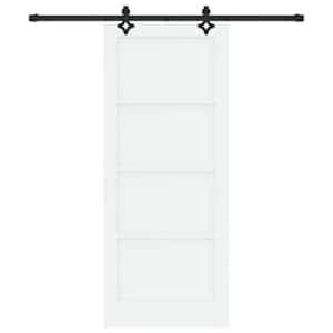 Posuvné dveře Bílá a černá 83 x 202 cm Masivní borovicové dřevo - obrázek 4