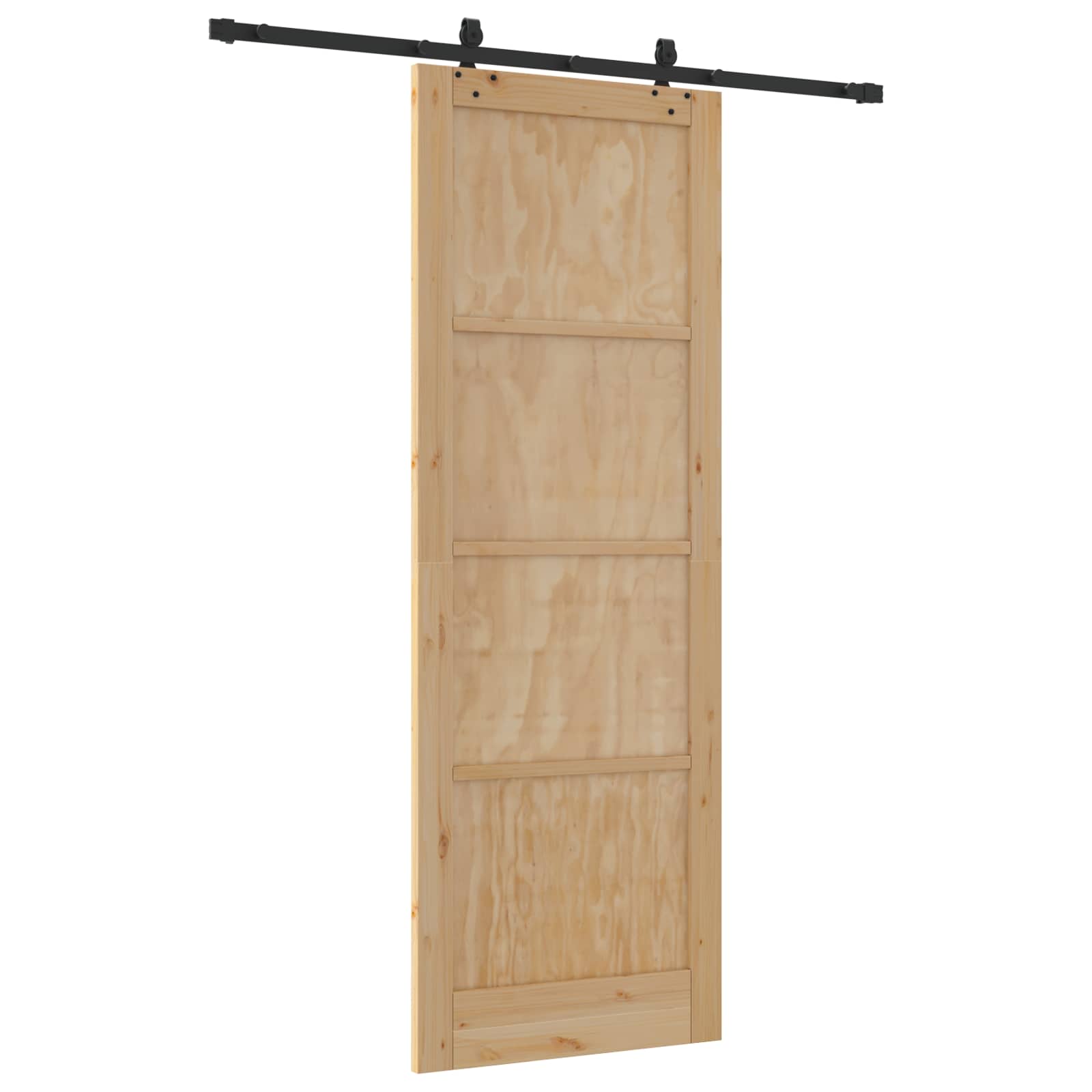 Drsna vrata Naravna in črna 83 x 232 cm Trdna borovina - slika 6