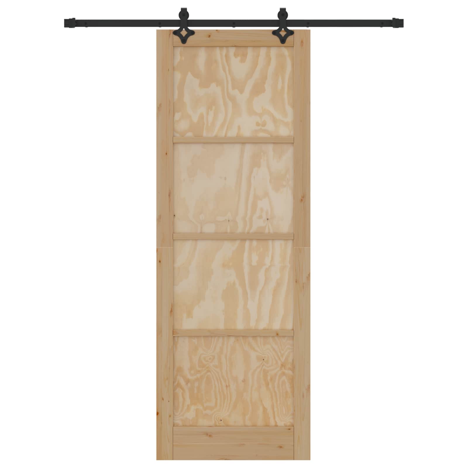 Drsna vrata Naravna in črna 83 x 232 cm Trdna borovina - slika 4