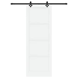 Posuvné dveře Bílá a černá 83 x 232 cm Masivní borovicové dřevo - obrázek 4