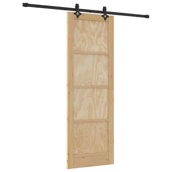 vidaXL Libisev uks Naturaalne ja must 73,5 x 211 cm Toekas m&auml;nnipuit