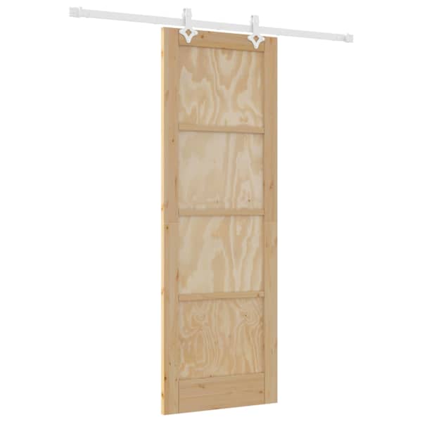 vidaXL Libisev uks Looduslik ja Valge 73,5 x 211 cm Toekas m&auml;nnipuit